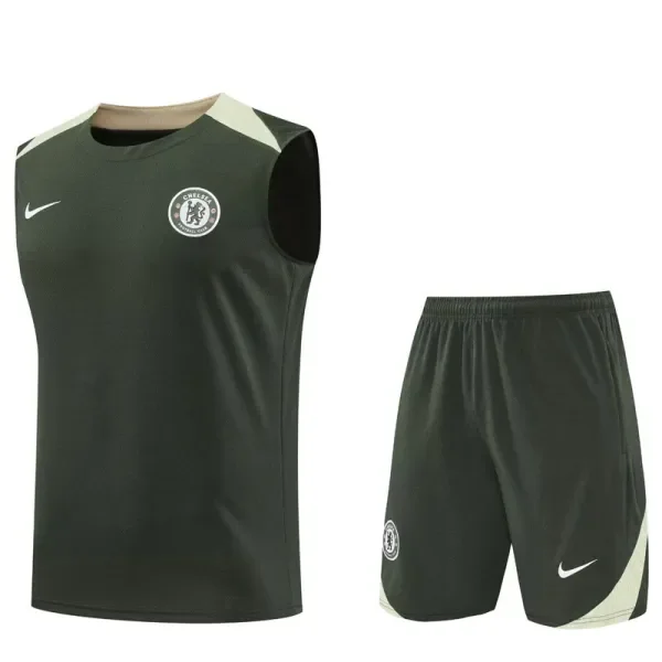 25-26 CHE Army green Tank top and shorts suit