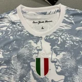 24-25 Italy Grey White Special Edition Fans Soccer jersey (Print Personalized AD)