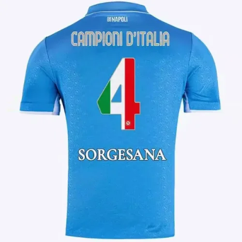 24-25 Napoli Home CAMPIONI D'ITALIA &4 SORGESANA Fans Soccer Jersey