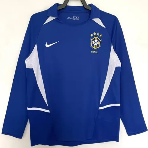 2002 Brazil Away Long Sleeve Retro Soccer Jersey (长袖)