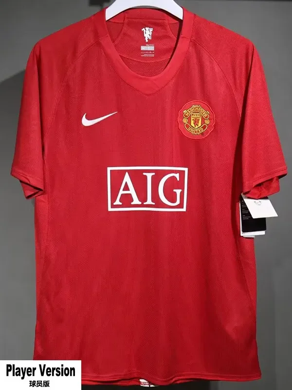 2007-2008 Man Utd Home Player Version 球员 Retro Soccer Jersey