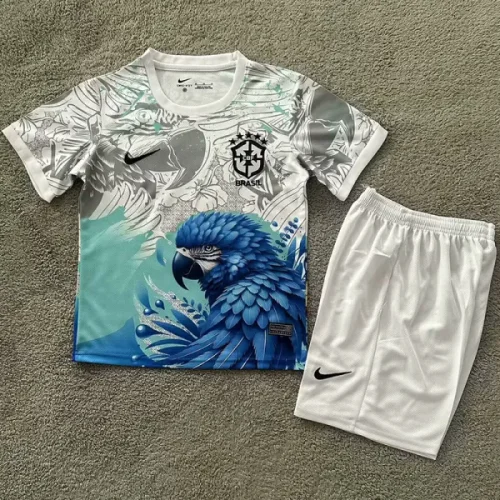 25-26 Brazil Blue White Special Edition Kids Soccer Jersey