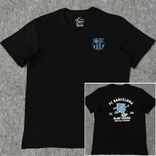 25-26 BAR Black High Quality Casual T-shirt #圆领蓝标