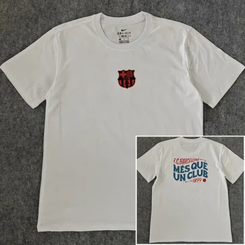 25-26 BAR White High Quality Casual T-shirt #圆领红标