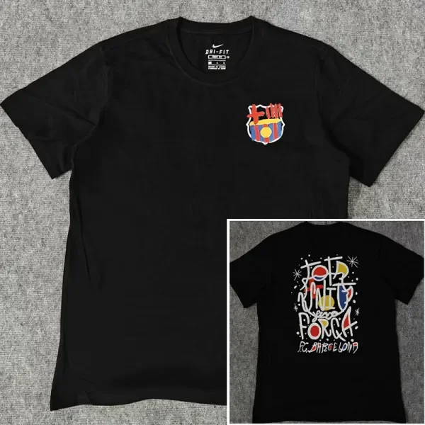 25-26 BAR Black High Ouality Casual T-Shirt #圆领涂鸦