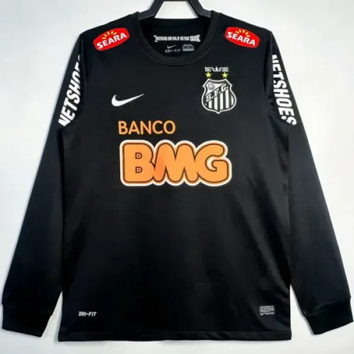 2012-2013 Santos FC Black Long Sleeve Retro Soccer Jersey (长袖)