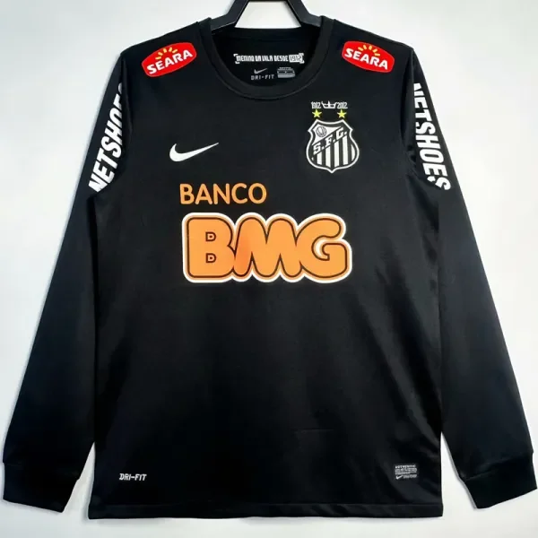 2012-2013 Santos FC Black Long Sleeve Retro Soccer Jersey (长袖)