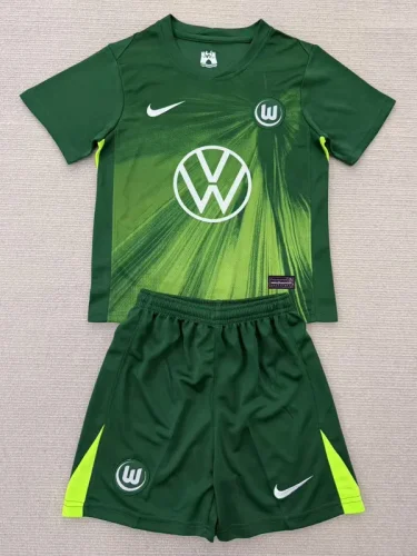 25-26 Wolfsburg Home Kids Soccer Jersey