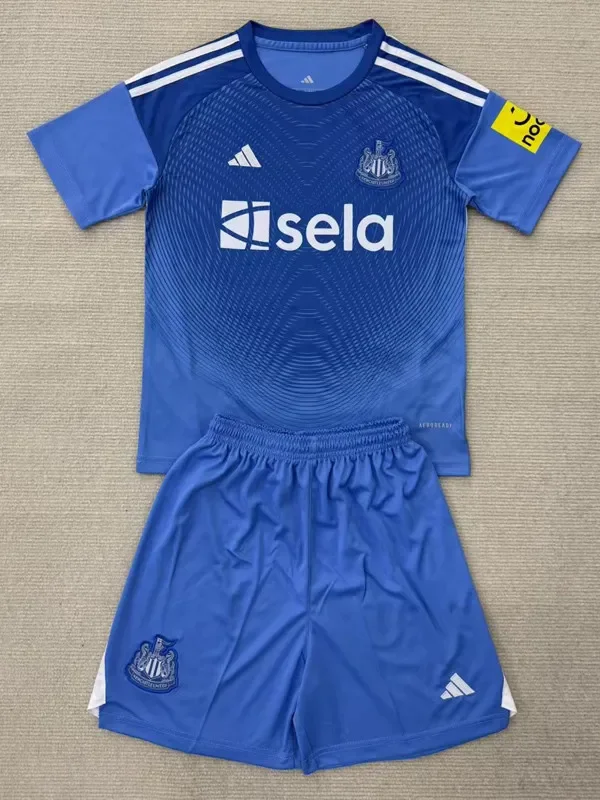 25-26 Newcastle Blue Goalkeeper Kids Soccer Jersey