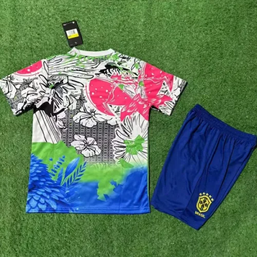25-26 Brazil Pink Special Edition Kids Soccer Jersey鹦鹉