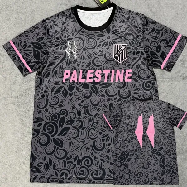 25-26 Palestina FC Grey Black Training shirts (英文广告)