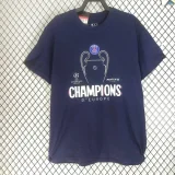 2025 PSG Royal blue CHAMPIONs High Quality Casual T-Shirt 宝蓝大杯白字
