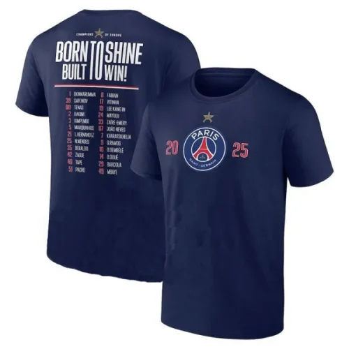 2025 PSG Royal blue High Quality Casual T-shirt 宝蓝人名版