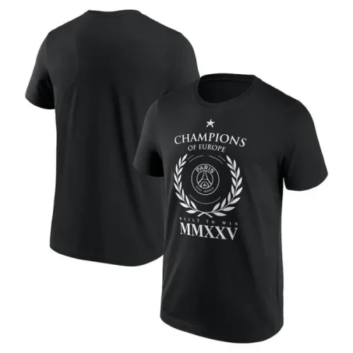 2025 PSG Black CHAMPIONs High Quality Casual T-Shirt (MMXXV)