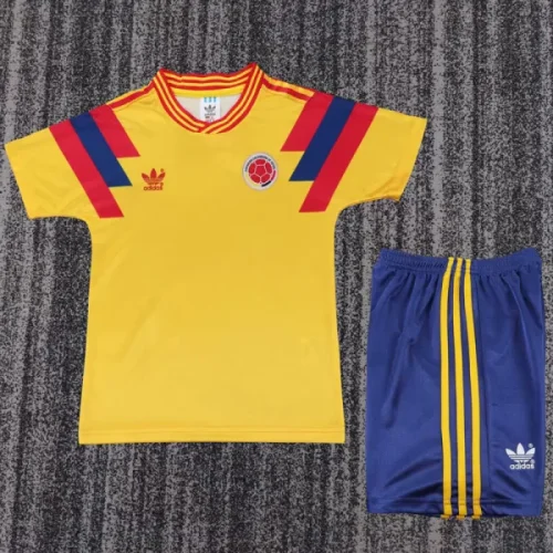 1990 Colombia Home Kids Retro Soccer jersey