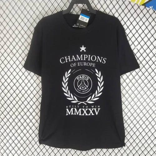 2025 PSG Black CHAMPIONs High Quality Casual T-Shirt (MMXXV)