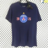 2025 PSG Royal blue High Quality Casual T-shirt 宝蓝人名版
