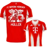 25-26 Bayern Home Muller #25 Print Photo Number Fans Soccer jersey