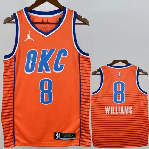 OKC Thunder WILLIAMS #8 Orange Top Quality Hot Pressing NBA Jersey (Trapeze Edition)飞人版
