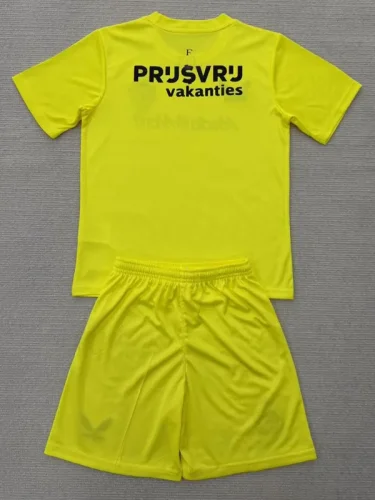 25-26 Feyenoord Yellow Goalkeeper Kids Soccer jersey