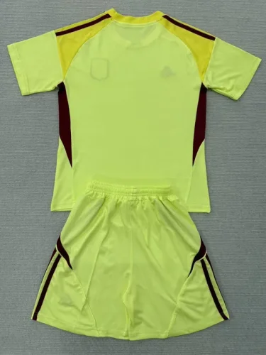 25-26 Aston Villa Yellow Goalkeeper Kids Soccer Jersey