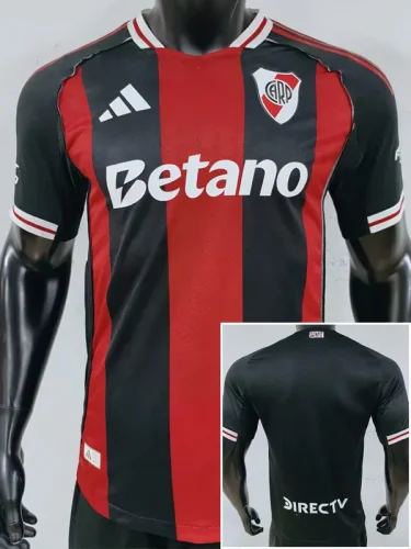 25-26 River Plate Away Player Version Soccer Jersey (双袖广告)