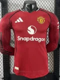 25-26 Man Utd Home Long Sleeve Player Version Soccer Jersey (长袖球员)