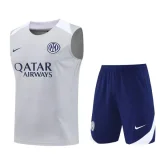 25-26 INT Light gray Tank top and shorts suit