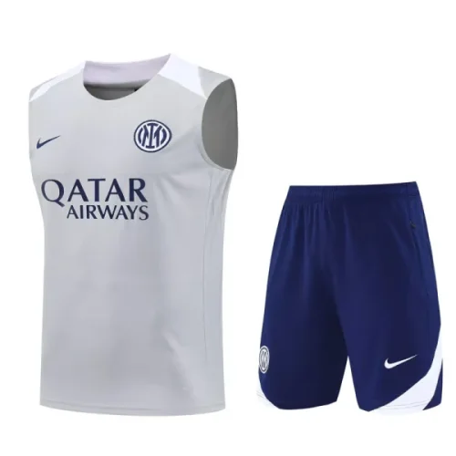 25-26 INT Light gray Tank top and shorts suit