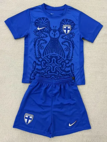 25-26 Finland Away Kids Soccer Jersey
