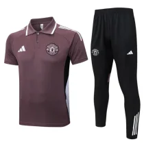 25-26 Man Utd Grey purple Polo Tracksuit #C2537