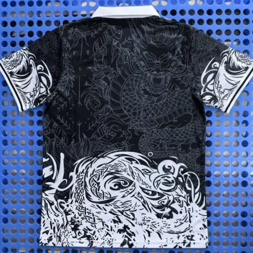 25-26 RMA Black Polo short sleeve (三叶龙)有领