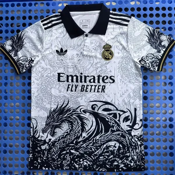 25-26 RMA White Polo short sleeve (三叶龙)有领
