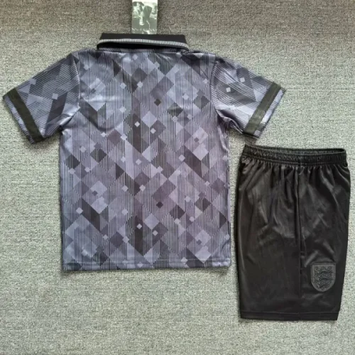 1990 England Grey Black Kids Retro Soccer Jersey