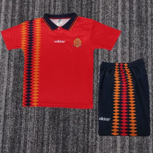 1994 Spain Home Kids Retro Soccer Jersey