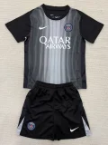 25-26 PSG Black GoalKeeper Kids Soccer Jersey