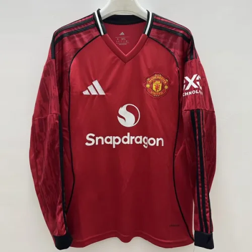 25-26 Man Utd Home Long Sleeve Soccer Jersey (长袖)