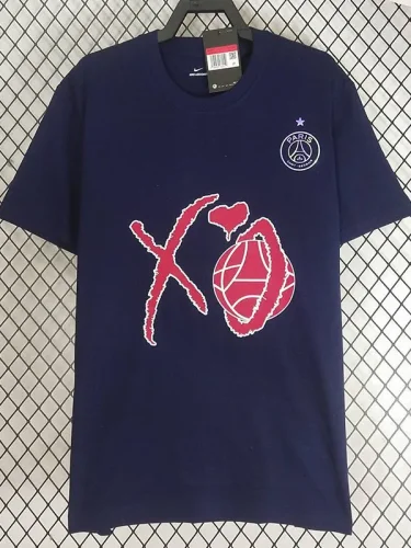 2025 PSG Royal blue XO High Quality Casual T-Shirt 宝蓝
