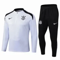 25-26 Corinthians White Half Pull Tracksuit (半拉链)