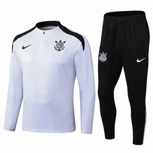 25-26 Corinthians White Half Pull Tracksuit (半拉链)