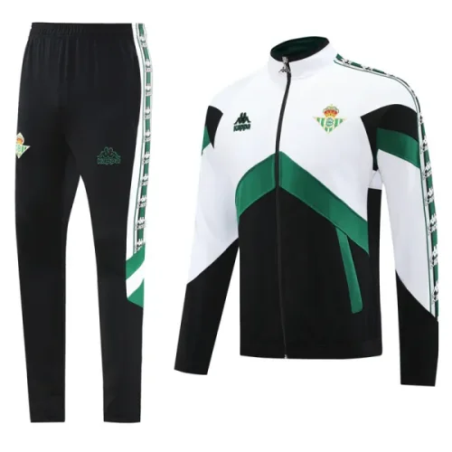 25-26 Real Betis White Black Jacket Tracksuit #01