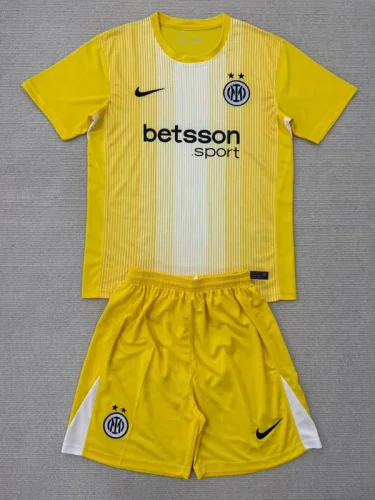 25-26 INT Yellow GoalKeeper Kids Soccer Jersey