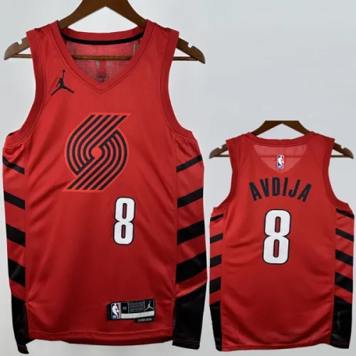 22-23 TRAIL, BLAZERS AVDIjA #8 Red Top Quality Hot Pressing NBA Jersey (Trapeze Edition)飞人版