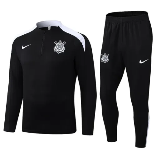 25-26 Corinthians Black Half Pull Tracksuit (半拉链)