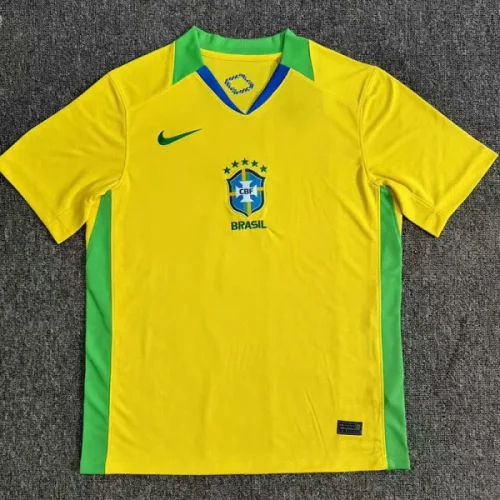 25-26 Brazil Home Fans Soccer Jersey (带星)
