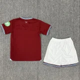 25-26 West Ham Home Kids Soccer Jersey