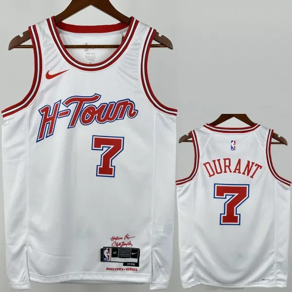 23-24 ROCKETS DURANT #7 White City Edition Top Quality Hot Pressing NBA Jersey