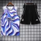 25-26 RMA White blue Tank top and shorts suit