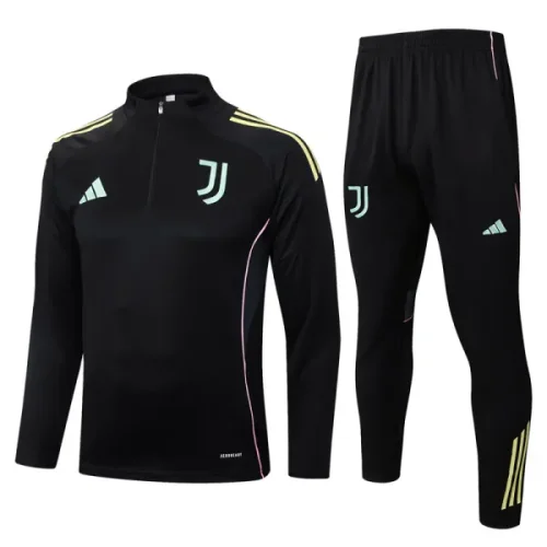 25-26 JUV Black Half Pull Tracksuit #B2557(半拉链)