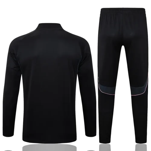 25-26 JUV Black Half Pull Tracksuit #B2557(半拉链)